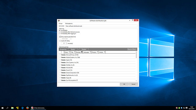 Screenshot G DATA Patch Management – software distribution jobs