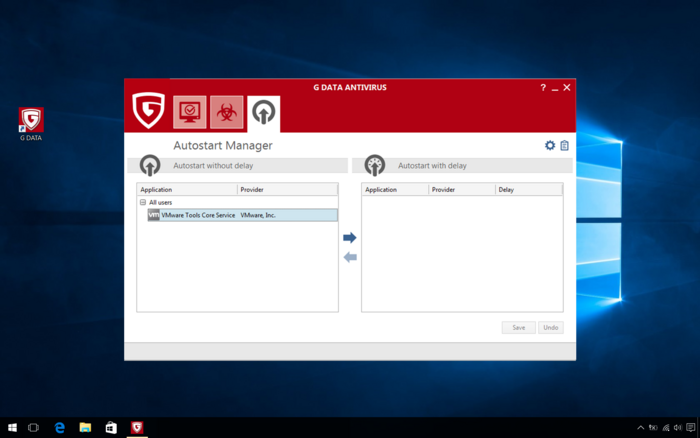 G DATA Antivirus: Autostart Manager